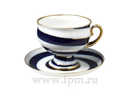 Чашка с блюдцем чайная форма Классическая рисунок Серпантин 360 мл арт. 81.14776.00.1