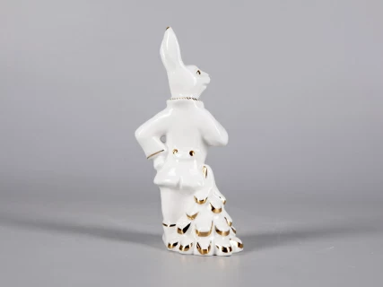 СКУЛЬПТУРА форма Заяц с ёлкой, рисунок Золотая ёлочка арт 82.42886.00.1, 