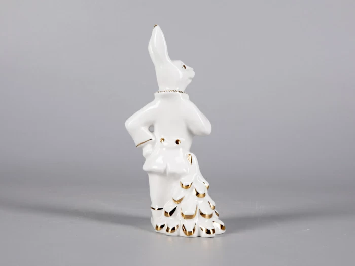 СКУЛЬПТУРА форма Заяц с ёлкой, рисунок Золотая ёлочка арт 82.42886.00.1, 