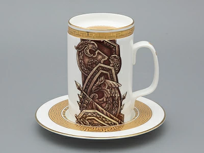 Подарочный набор Бокал с блюдцем и крышкой форма Топ рисунок Слава Веков бронза, арт. 81.33062.00.1