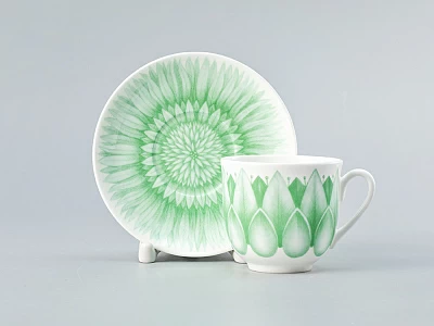 Чашка с блюдцем кофейная форма Ландыш рисунок Aloha Lagoon, арт. 81.30160.00.1