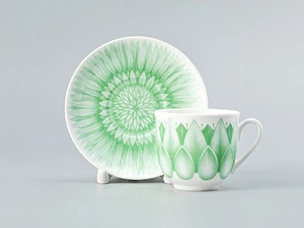 Чашка с блюдцем кофейная форма Ландыш рисунок Aloha Lagoon, арт. 81.30160.00.1