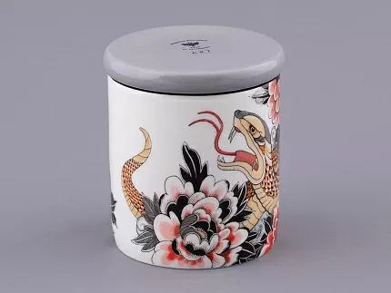 Свеча ароматическая в подарочной упаковке, форма top, рисунок Tattoo SERPENTA аромат Зимний лес, арт. 81.32803.00.1