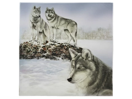 Пласт 350х350 форма Квадратный рисунок Волки зимой арт. 80.88052.00.1