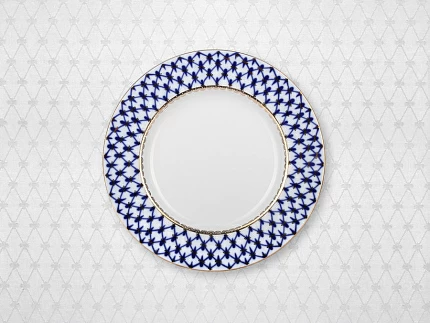 Подарочный набор Скатерть 145x145 Кобальтавая сетка белая арт. 14.01065.02