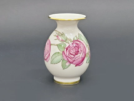 Ваза для цветов форма Березка №6 рисунок Улитка и розовый куст арт. 60.09237.00.5 Ваза для цветов форма Березка №6 рисунок Улитка и розовый куст арт. 60.09237.00.5