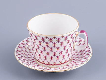 Чашка с блюдцем чайная 200 мл форма Молодежная рисунок Сетка-Блюз 2 арт. 81.24869.00.1