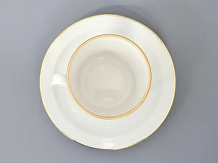 Чашка с блюдцем кофейная форма Молодежная, рисунок Золотая лента, арт 81.16426.00.1