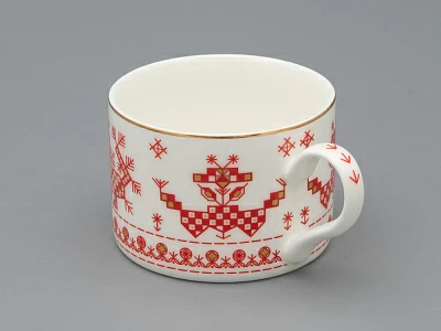 Чашка с блюдцем 250 мл форма Премиум рисунок Петушки-гребешки, арт 81.33558.00.1