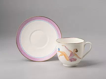 Чашка с блюдцем кофейная 180 мл форма Ландыш рисунок Мяч арт. 81.31097.00.1