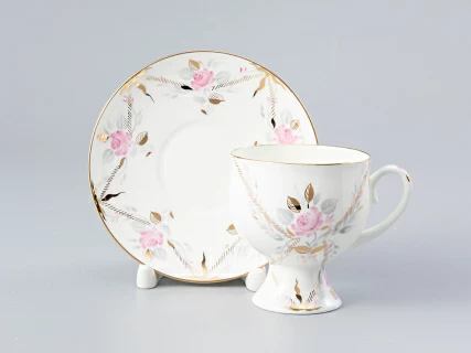 Чашка с блюдцем кофейная 160 мл., форма  Классическая-2, рисунок Галантный  арт. 81.13784.00.1, 