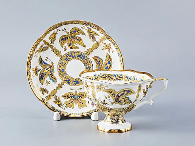 Чашка с блюдцем чайная 220 мл форма Наташа рисунок Фантастические бабочки арт. 81.15089.00.1