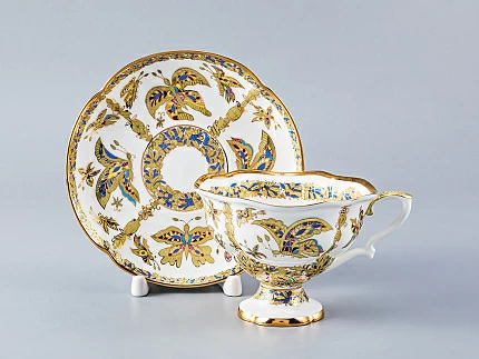 Чашка с блюдцем чайная 220 мл форма Наташа рисунок Фантастические бабочки арт. 81.15089.00.1 Чашка с блюдцем чайная 220 мл форма Наташа рисунок Фантастические бабочки арт. 81.15089.00.1