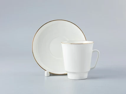 Чашка с блюдцем кофейная 165 мл.,  форма Майская,  рисунок Золотой кантик арт. 81.13733.00.1, 