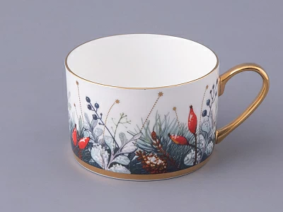 Чашка с блюдцем 250 мл форма Идиллия рисунок Календа, арт. 81.30758.00.1