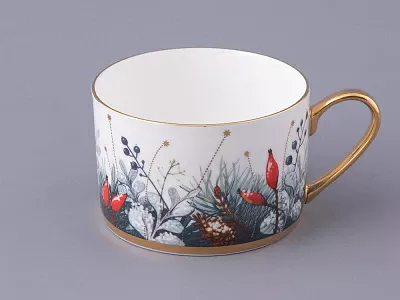 Чашка с блюдцем 250 мл форма Идиллия рисунок Календа, арт. 81.30758.00.1