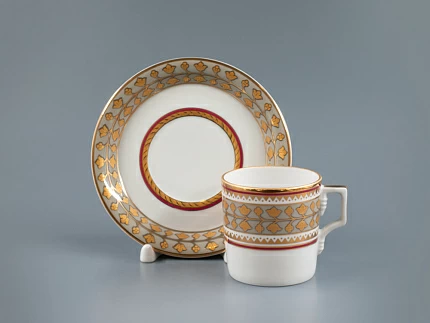 Чашка с блюдцем кофейная форма Гербовая рисунок Бельведер, арт. 81.28342.00.1 Чашка с блюдцем кофейная форма Гербовая рисунок Бельведер, арт. 81.28342.00.1