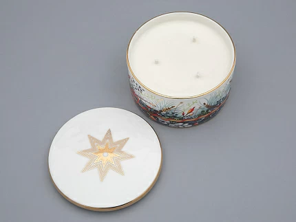 Свеча ароматическая в подарочной упаковке, форма Идиллия рисунок Календа аромат Зимний лес, арт. 81.33153.00.1