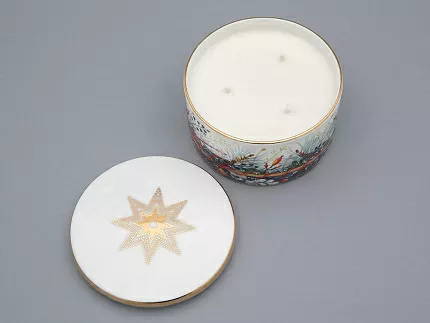 Свеча ароматическая в подарочной упаковке, форма Идиллия рисунок Календа аромат Зимний лес, арт. 81.33153.00.1