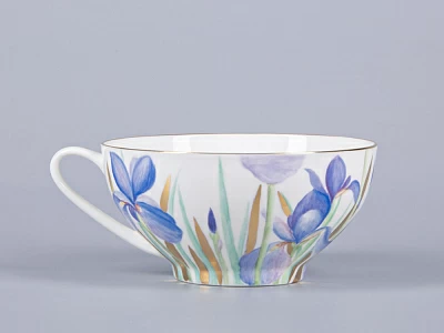 Чашка с блюдцем чайная 300мл, форма Купольная, рисунок Ирисы 2, арт 81.29657.00.1 Чашка с блюдцем чайная 300мл, форма Купольная, рисунок Ирисы 2, арт 81.29657.00.1