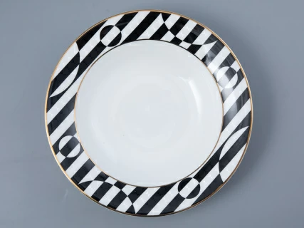 Тарелка глубокая 235 мм форма Стандартная 2 рисунок Да и нет Черный арт. 80.45834.00.1, 