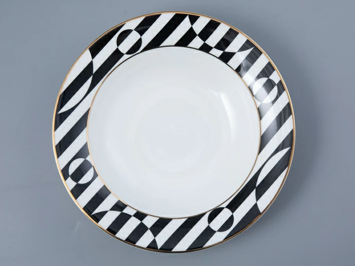 Тарелка глубокая 235 мм форма Стандартная 2 рисунок Да и нет Черный арт. 80.45834.00.1, 