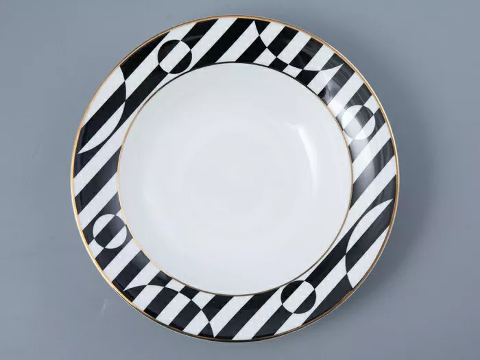 Тарелка глубокая 235 мм форма Стандартная 2 рисунок Да и нет Черный арт. 80.45834.00.1, 