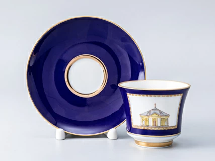 Чашка с блюдцем кофейная 145 мл.,  форма Банкетная,  рисунок Классика Петербурга 52% №4 арт. 81.18111.00.1, 