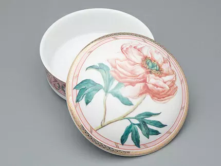 Туалетная коробочка в подарочной упаковке, форма Круглая, рисунок Дивный пион, арт 81.33188.00.1