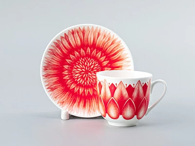 Чашка с блюдцем кофейная форма Ландыш рисунок Aloha Volcano, арт. 81.30159.00.1 Чашка с блюдцем кофейная форма Ландыш рисунок Aloha Volcano, арт. 81.30159.00.1