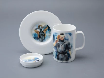 Бокал с блюдцем и крышкой 400мл в подарочной упаковке, форма Топ, рисунок Atomic Heart 1, арт 81.34448.00.1, 