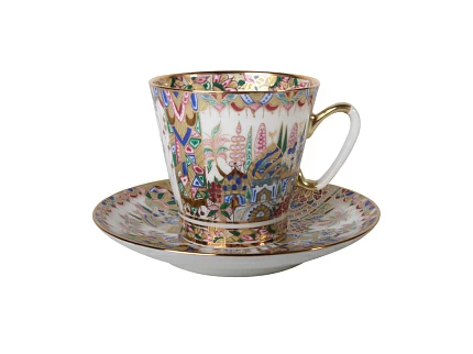 Чашка с блюдцем кофейная 80 мл форма Черный кофе рисунок Дары востока арт. 81.14682.00.1