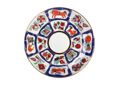 Чашка с блюдцем чайная 250 мл форма Тюльпан рисунок Русский лубок арт. 81.15068.00.1