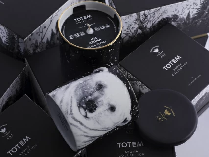 Свеча ароматическая в подарочной упаковке, рисунок Тотем. Медведь аромат Черный перец арт. 81.31597.00.1, 