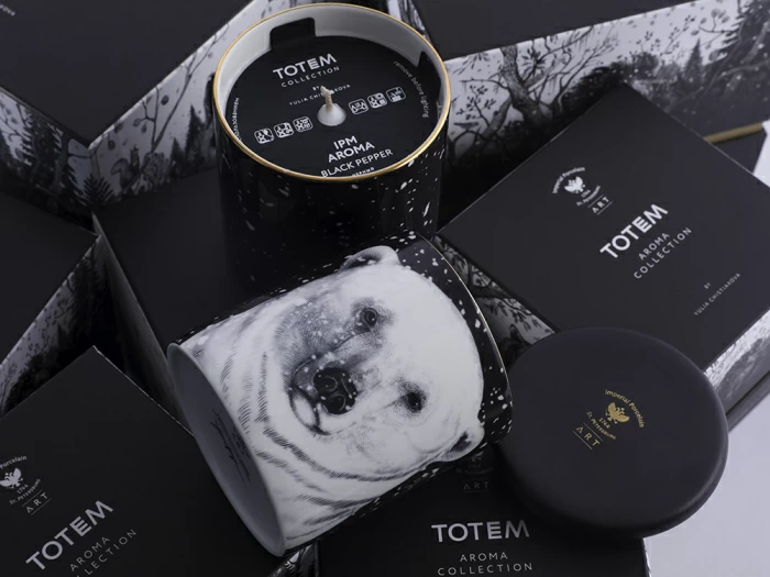 Свеча ароматическая в подарочной упаковке, рисунок Тотем. Медведь аромат Черный перец арт. 81.31597.00.1, 