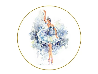 Тарелка декоративная 195 мм форма Эллипс рисунок Фея нежности арт. 80.86804.00.1