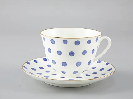 Чашка с блюдцем чайная форма Весенняя рисунок Polka dot арт. 81.28727.00.1, 