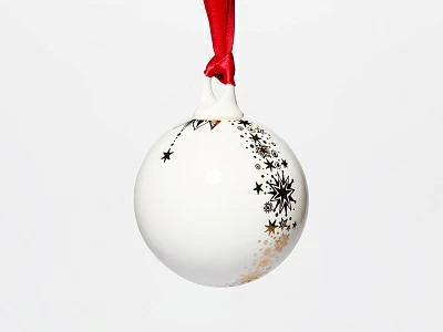 Елочная игрушка в подарочной упаковке, форма Шар с елкой, рисунок Звездопад, арт. 81.33931.00.1