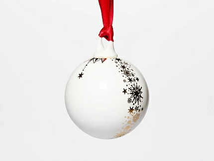 Елочная игрушка в подарочной упаковке, форма Шар с елкой, рисунок Звездопад, арт. 81.33931.00.1