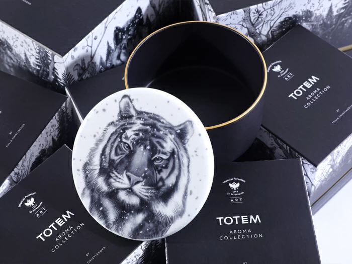 Шкатулка в подарочной упаковке, форма Идиллия, рисунок Тотем. Тигр арт. 81.31652.00.1, 