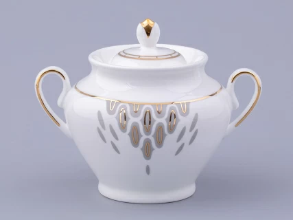 Сервиз чайный на 6 персон 14 предметов форма Весенняя 2 рисунок Саламандра Грей, арт. 81.31630.00.1, 