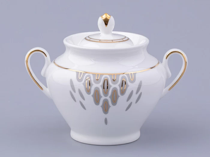 Сервиз чайный на 6 персон 14 предметов форма Весенняя 2 рисунок Саламандра Грей, арт. 81.31630.00.1, 