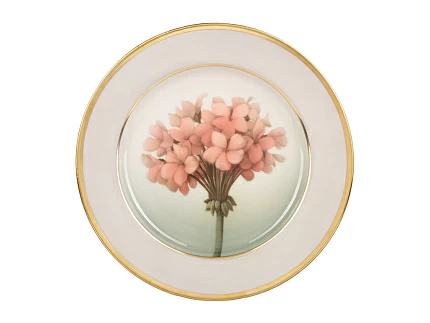 Тарелка мелкая 270 мм форма Гладкая рисунок Герань №3 арт. 80.88958.00.1