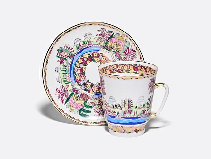 Чашка с блюдцем кофейная 165 мл.,  форма Майская, рисунок Голубое озеро арт. 81.13568.00.1