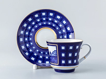 Чашка с блюдцем чайная 220 мл форма Банкетная рисунок Старо-Калинкин мост арт. 81.16036.00.1