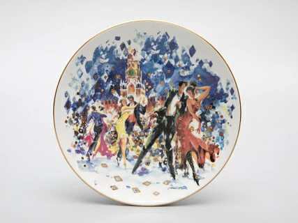 Декоративная тарелка 195 мм форма Эллипс рисунок Танго на Красной площади 2 арт. 80.39850.00.1,  Декоративная тарелка 195 мм форма Эллипс рисунок Танго на Красной площади 2 арт. 80.39850.00.1,