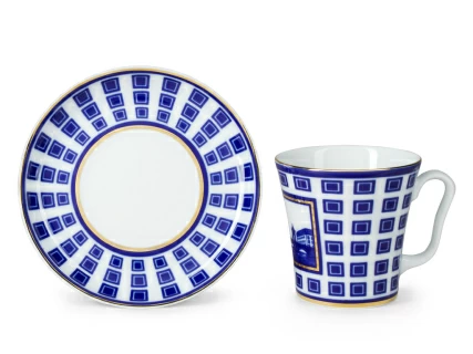 Бокал с блюдцем 360 мл форма Ленинградский 2 рисунок Старо-Калинкин мост арт. 81.26321.00.1, 