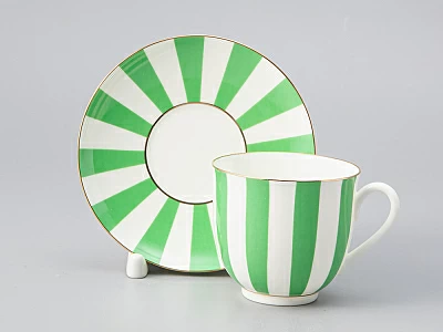 Чашка с блюдцем кофейная 180 мл форма Ландыш 2 рисунок Да и нет (салатовый с отводкой) арт. 81.25353.00.5