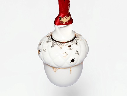 Елочная игрушка в подарочной упаковке, форма Желудь, рисунок Позолоченный, арт. 81.33932.00.1