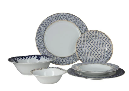 Сервиз столовый форма Европейская 2 рисунок Саламандра-2, 6 персон 22 предметов, арт. 81.27435.00.1, 